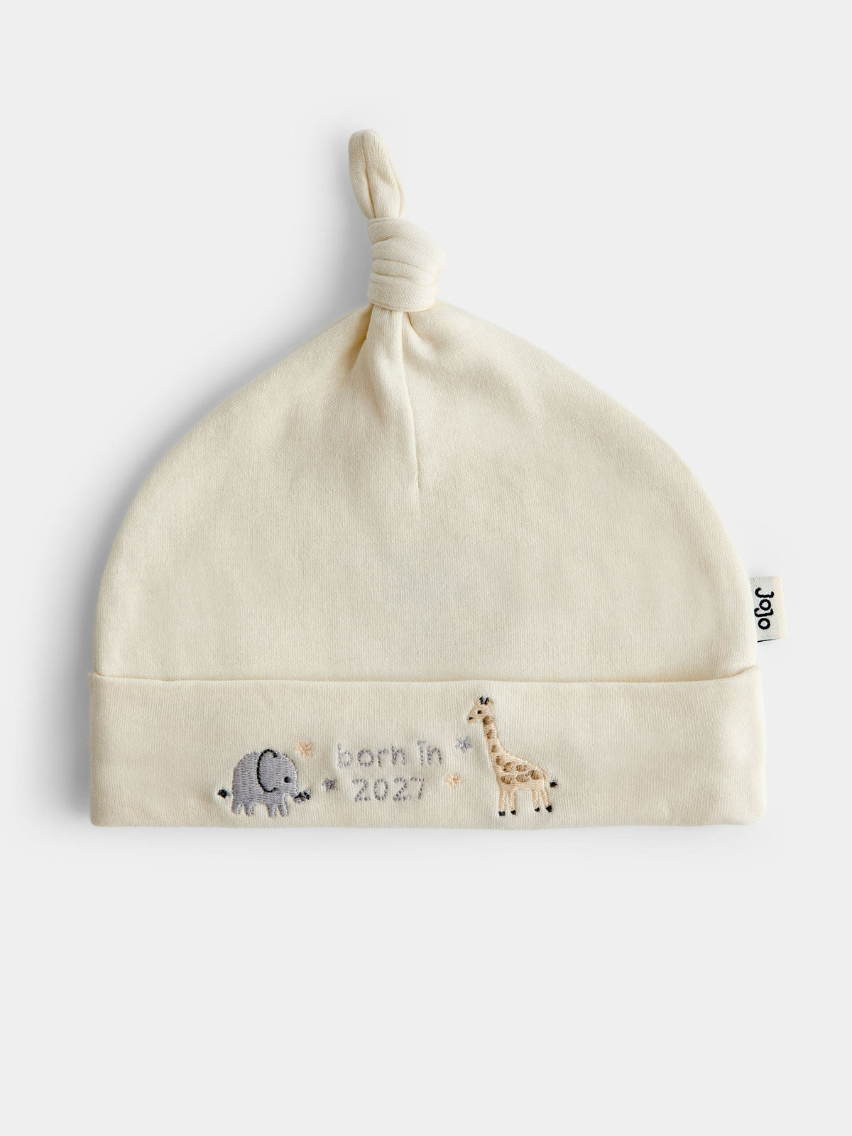 JoJo Maman Bébé Cream Safari Born in 2027 Hat & Bib Set - image 2
