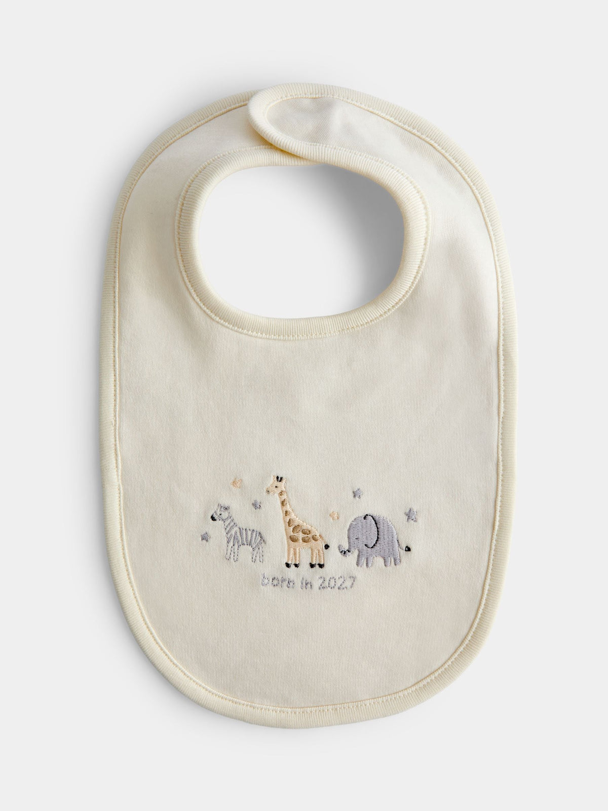 JoJo Maman Bébé Cream Safari Born in 2027 Hat & Bib Set - image 4
