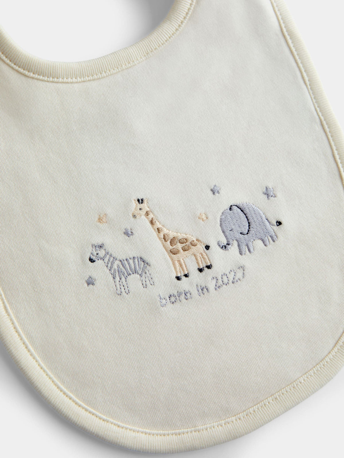 JoJo Maman Bébé Cream Safari Born in 2027 Hat & Bib Set - image 6