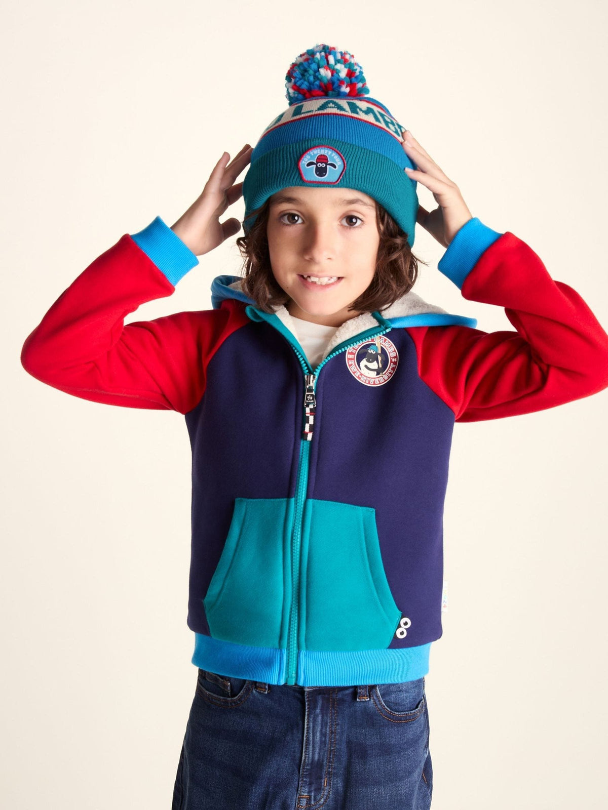 Tog 24 Green Herik Shaun the Sheep Kids Knitted Beanie Hat - image 2