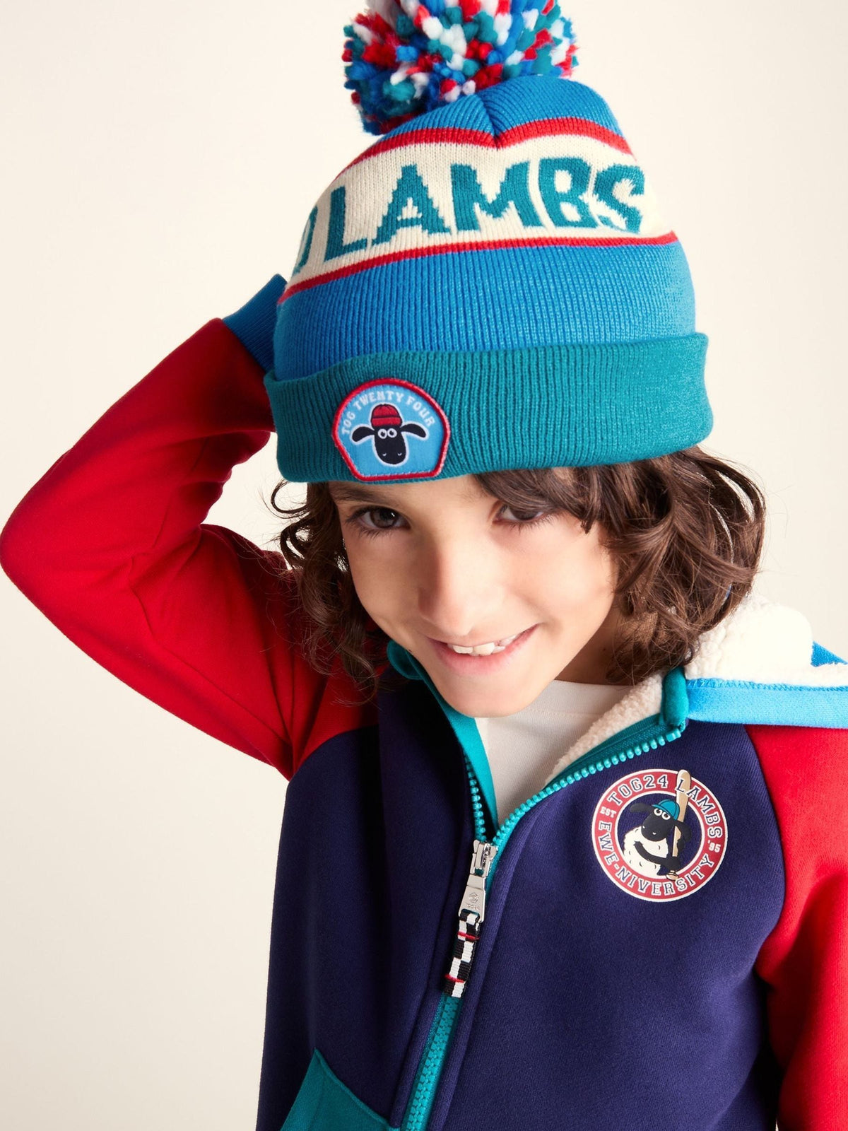 Tog 24 Green Herik Shaun the Sheep Kids Knitted Beanie Hat - image 3