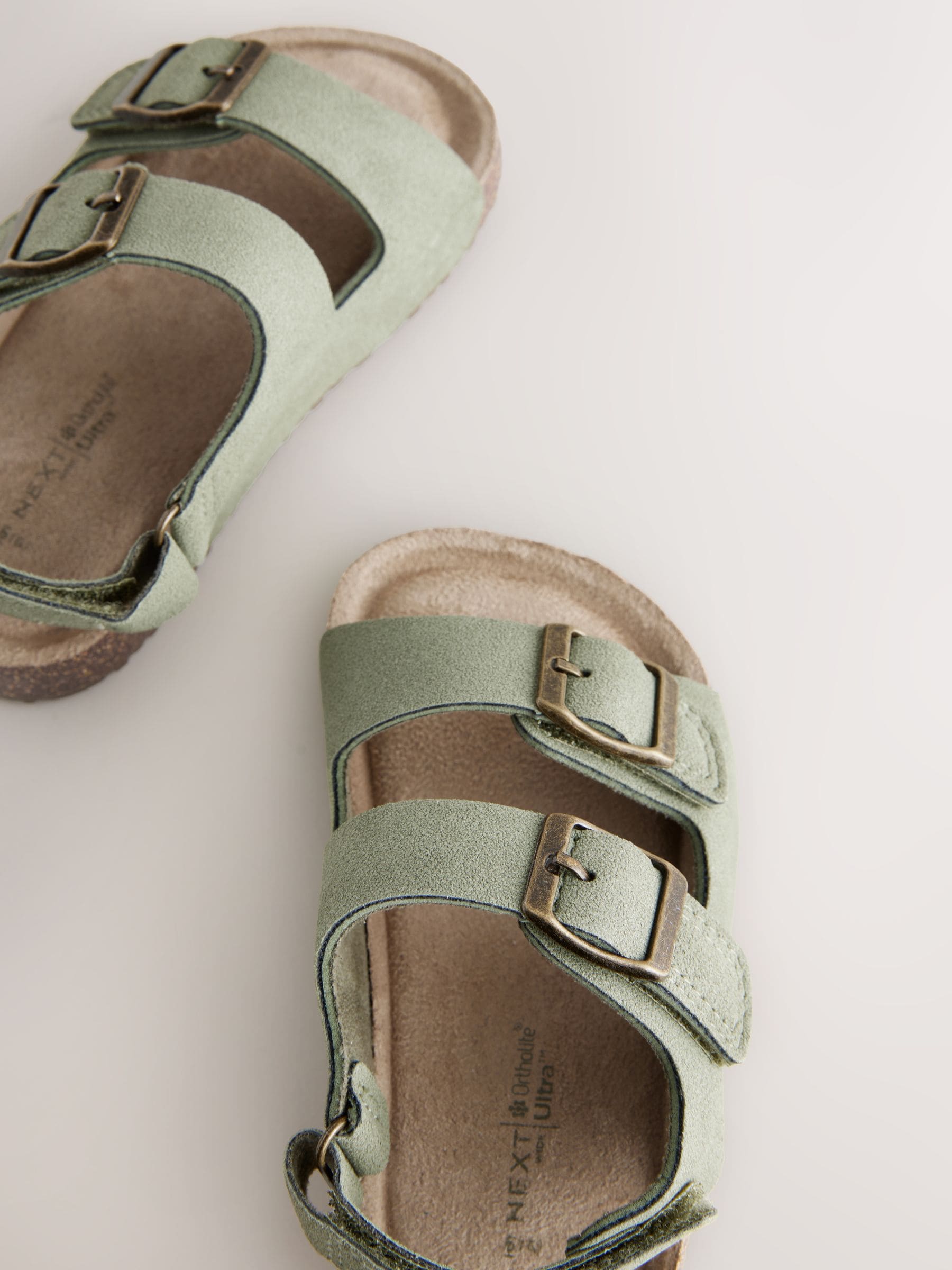 Green Wide Fit (G) Double Buckle Cushioned Footbed Sandals image 4