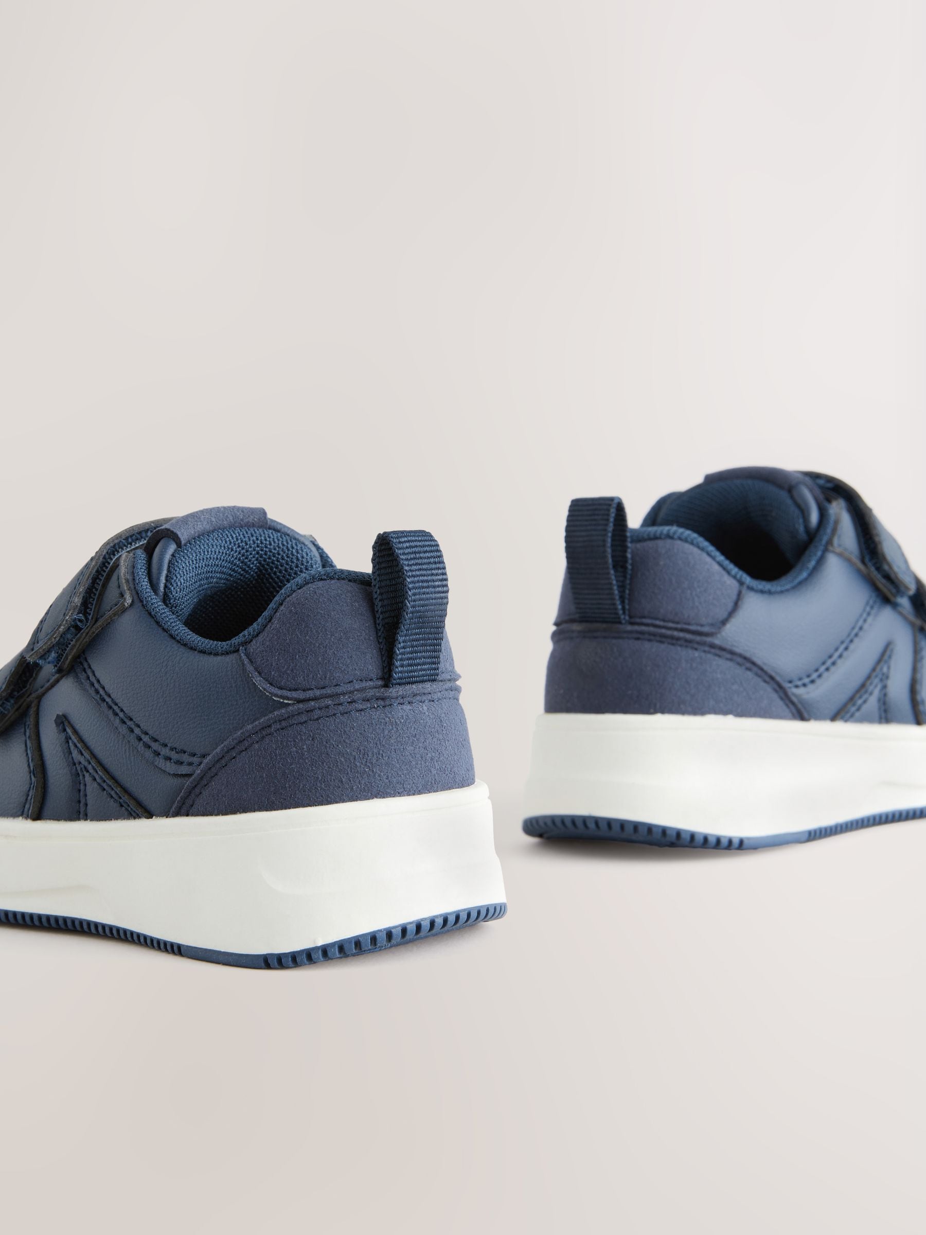Navy Wide Fit (G) Touch Fastening Two Strap Trainers image 6