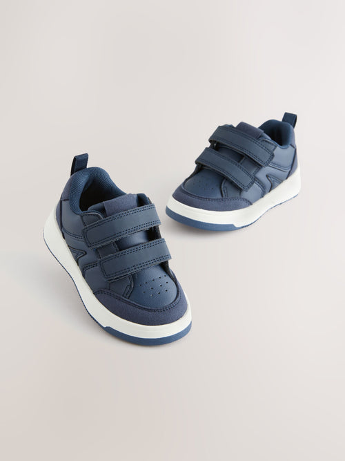 Navy Wide Fit (G) Touch Fastening Two Strap Trainers image 1
