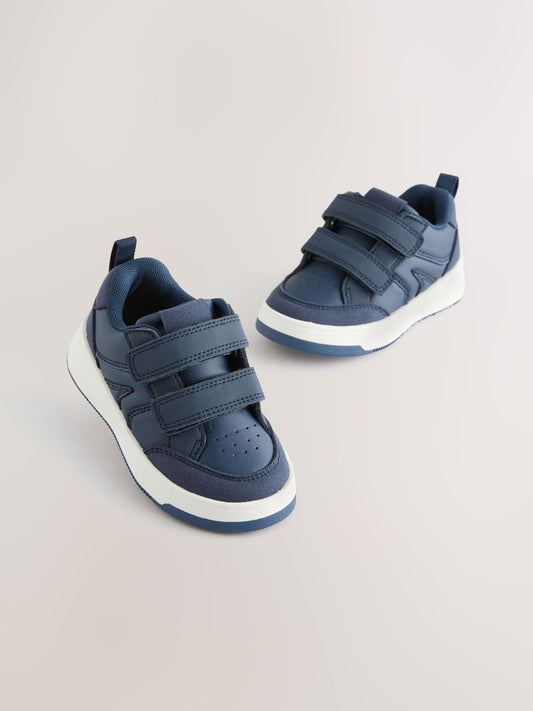 Navy Wide Fit (G) Touch Fastening Two Strap Trainers image 1