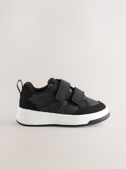 Black Wide Fit (G) Touch Fastening Two Strap Trainers image 3