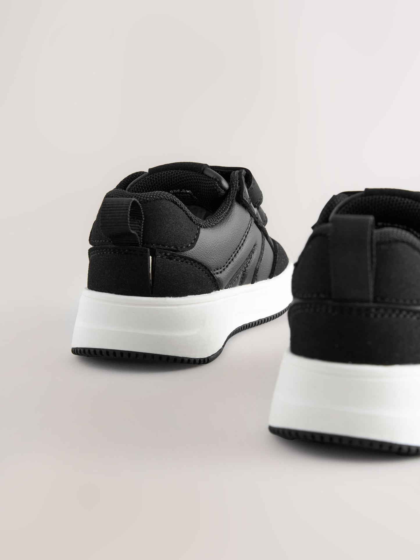 Black Wide Fit (G) Touch Fastening Two Strap Trainers image 5