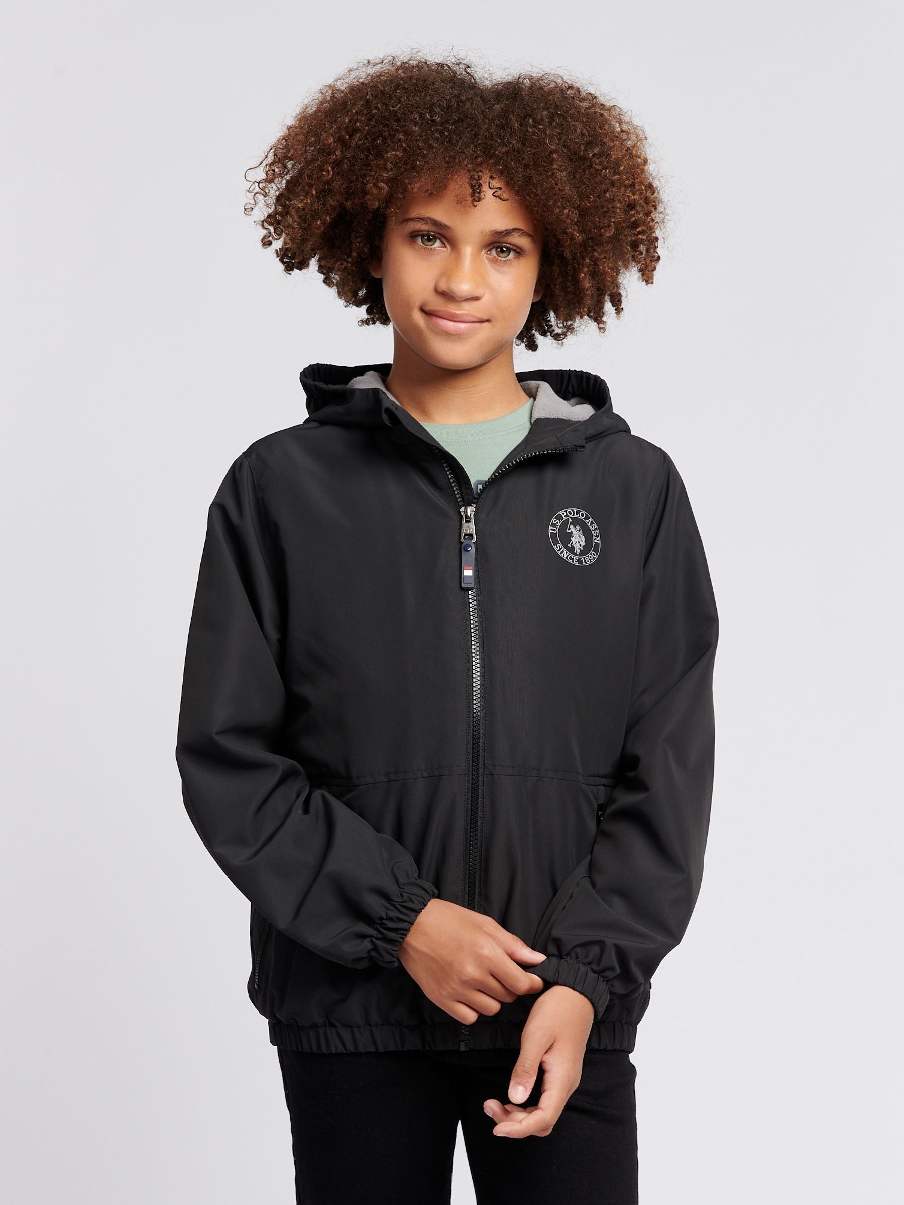 Dsiney Kidz - U.S. Polo Assn. Black Fleece Lined Boys Windcheater image 1