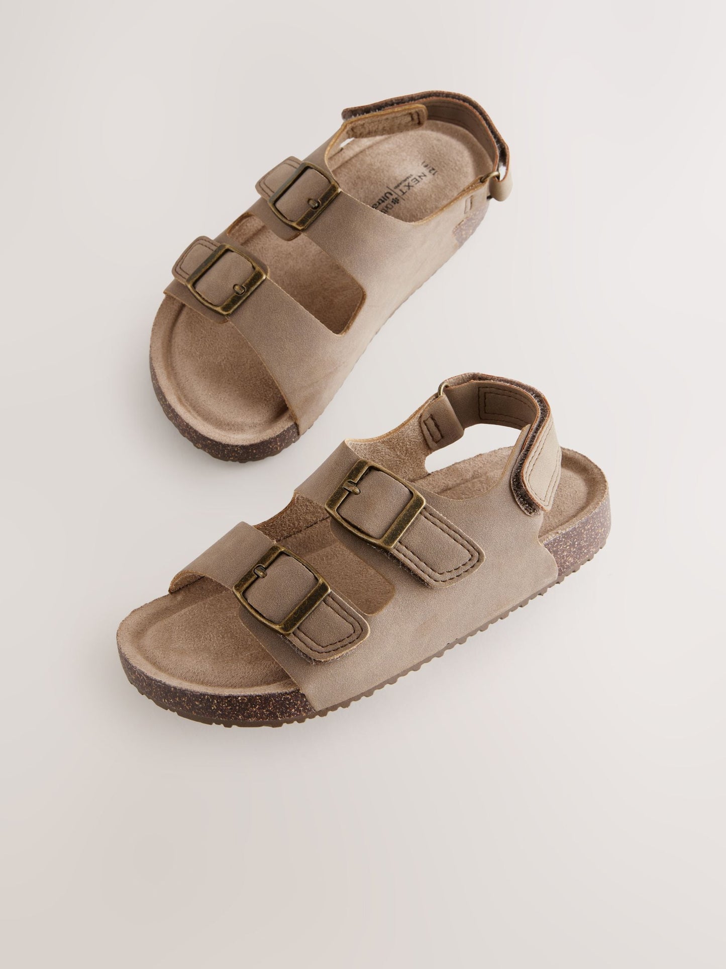 Neutral Wide Fit (G) Double Buckle Cushioned Footbed Sandals image 4