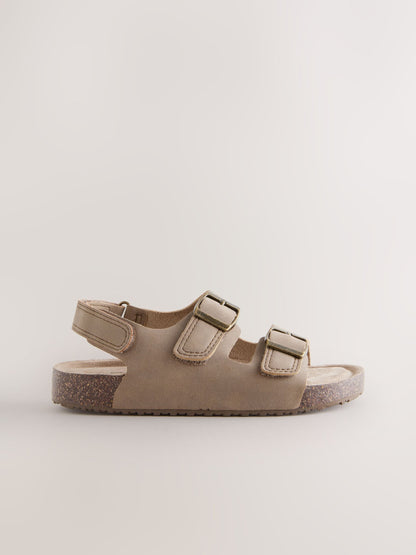 Neutral Wide Fit (G) Double Buckle Cushioned Footbed Sandals image 5