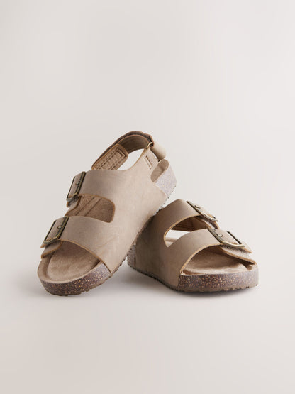 Neutral Wide Fit (G) Double Buckle Cushioned Footbed Sandals image 7