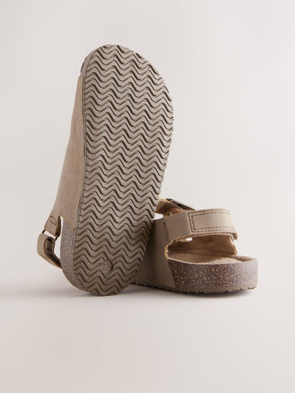 Neutral Wide Fit (G) Double Buckle Cushioned Footbed Sandals image 8
