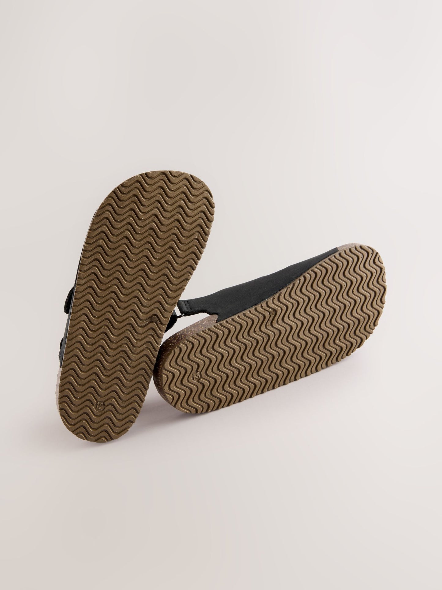 Black Wide Fit (G) Double Buckle Cushioned Footbed Sandals image 3