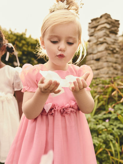 Pink Flower Print Corsage Dress (3mths-8yrs)