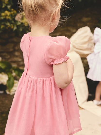 Pink Flower Print Corsage Dress (3mths-8yrs)