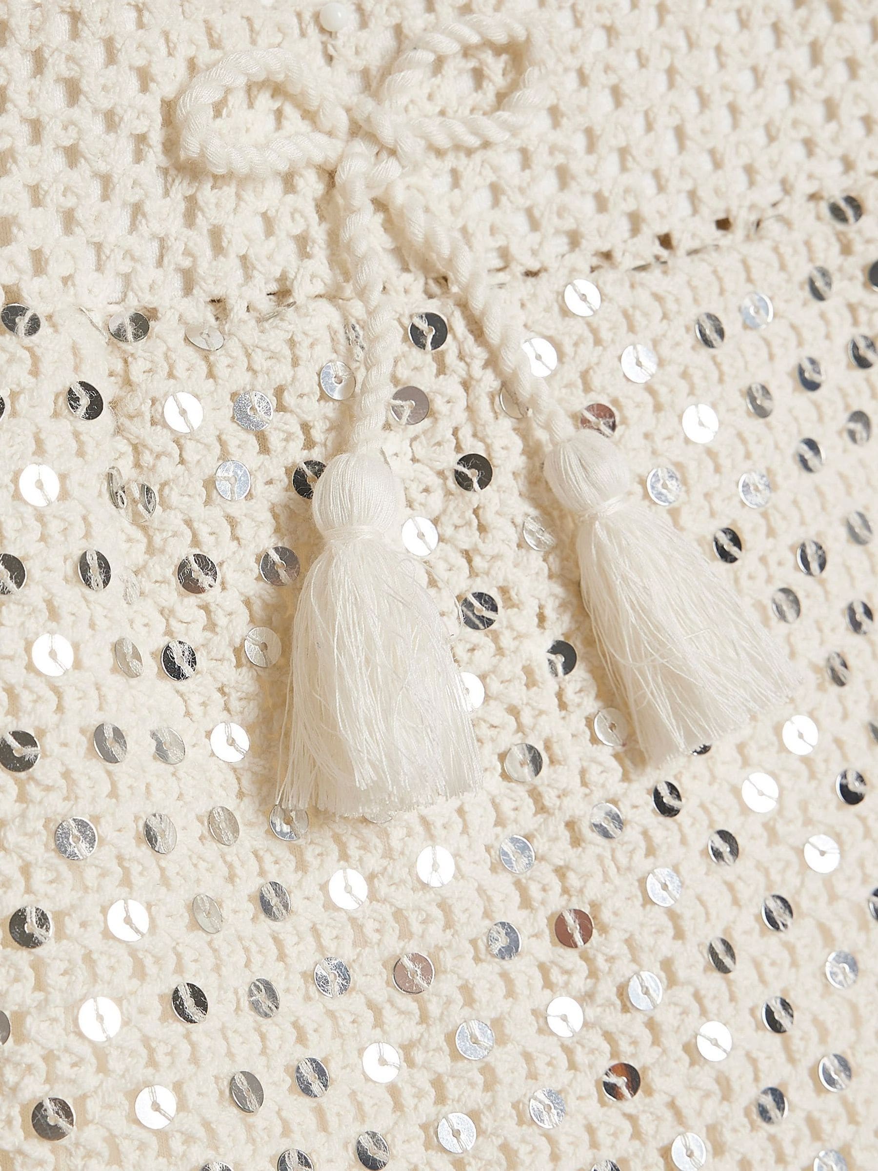 Dsiney Kidz - River Island White Shell T-Shirt & Crochet Shorts Set image 3