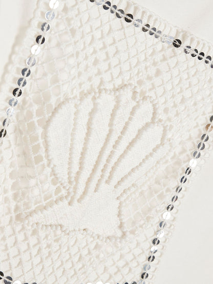 Dsiney Kidz - River Island White Shell T-Shirt & Crochet Shorts Set image 4