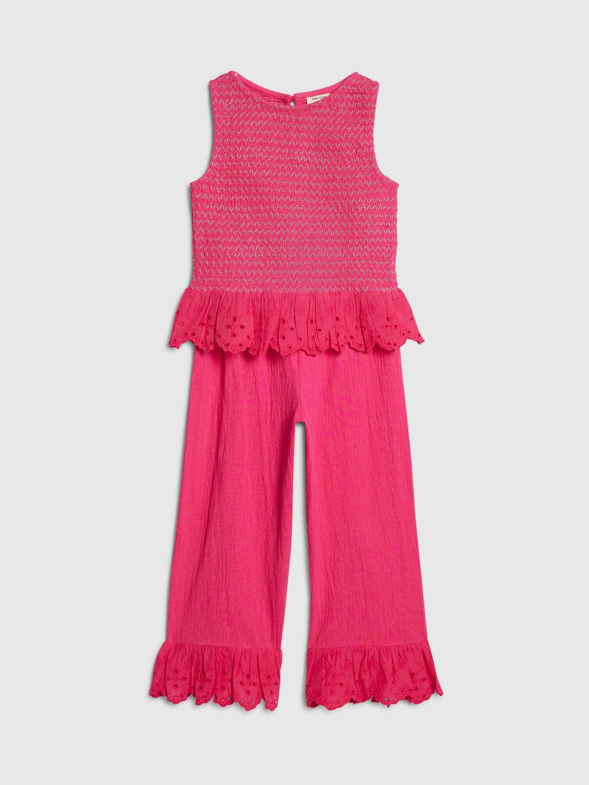 Dsiney Kidz - River Island Pink Shirred Frill Top & Trousers Set image 3