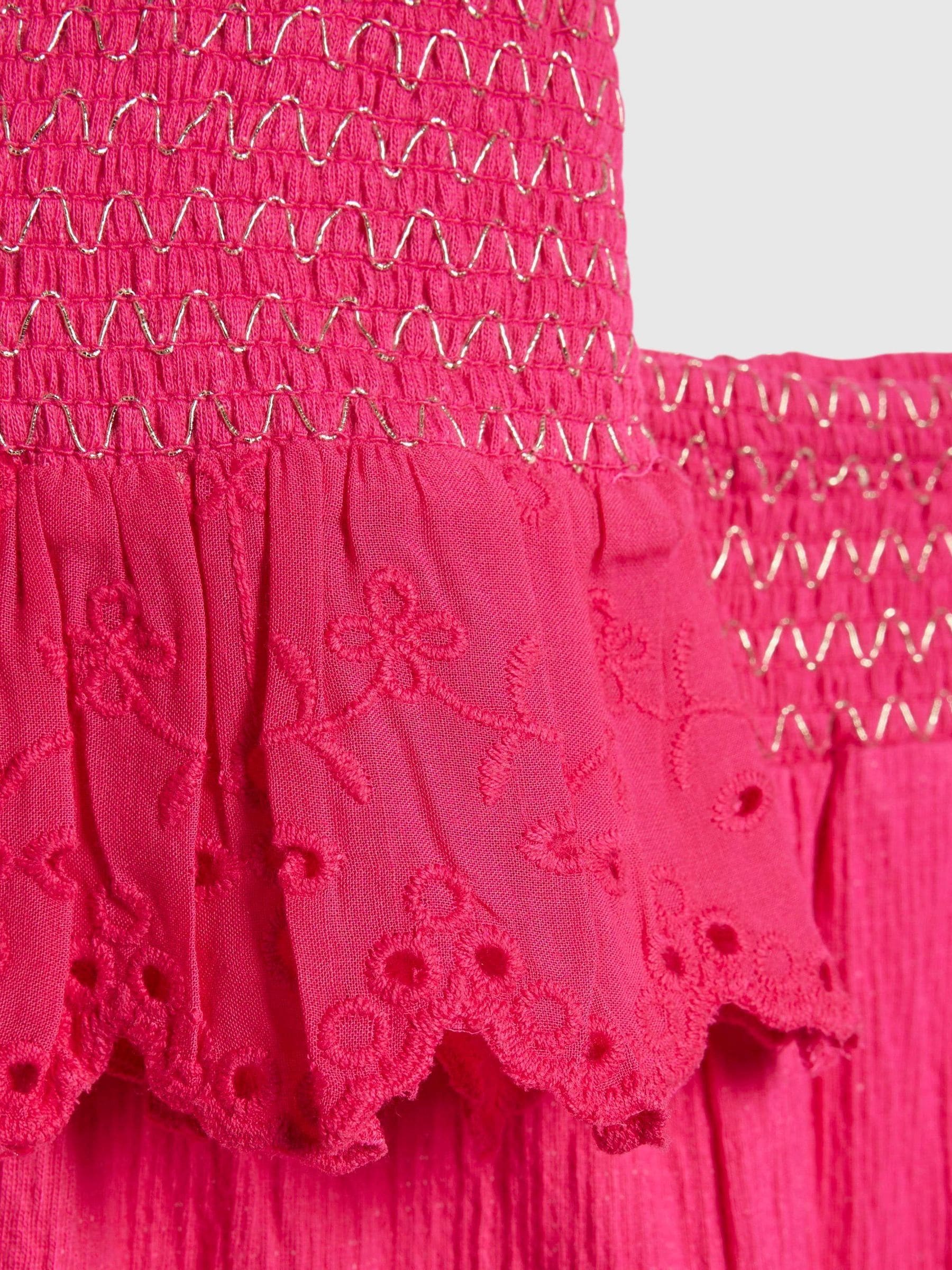 River Island Pink Shirred Frill Top & Trousers Set image 5