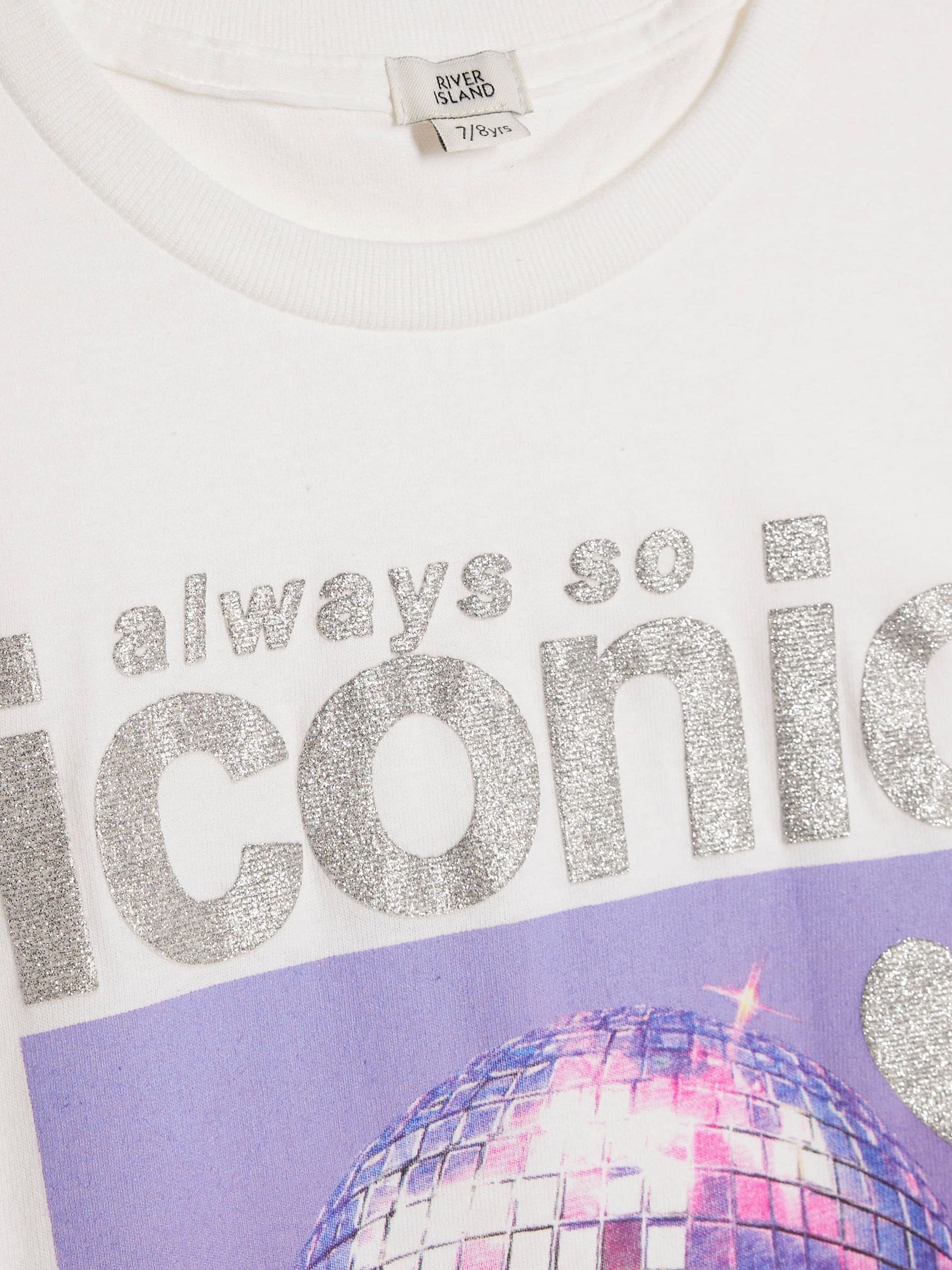 Dsiney Kidz - River Island White Always Iconic Disco T-Shirt image 4