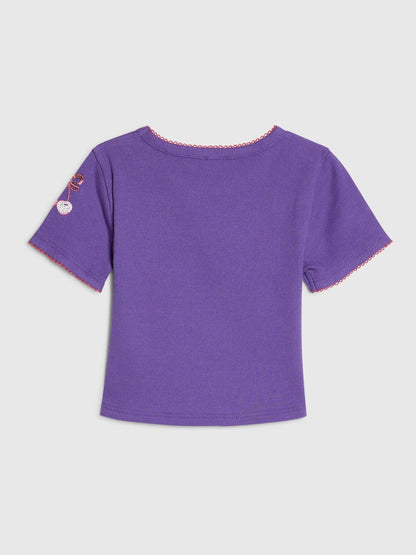 Dsiney Kidz - River Island Purple Sequin Embroidered Baby T-Shirt image 2