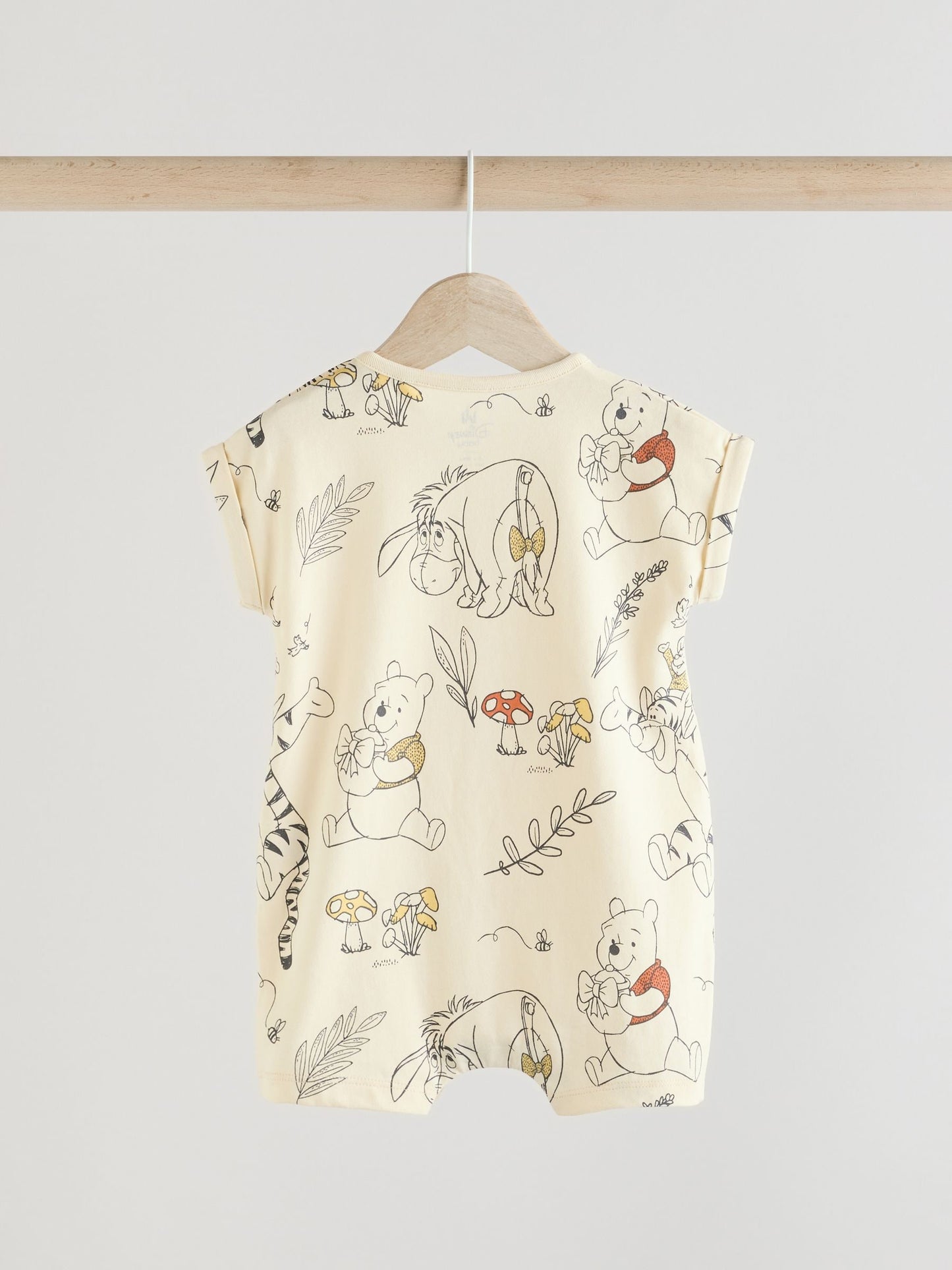 Yellow/White 2 Pack Printed Winnie The Pooh Baby Rompers image 5