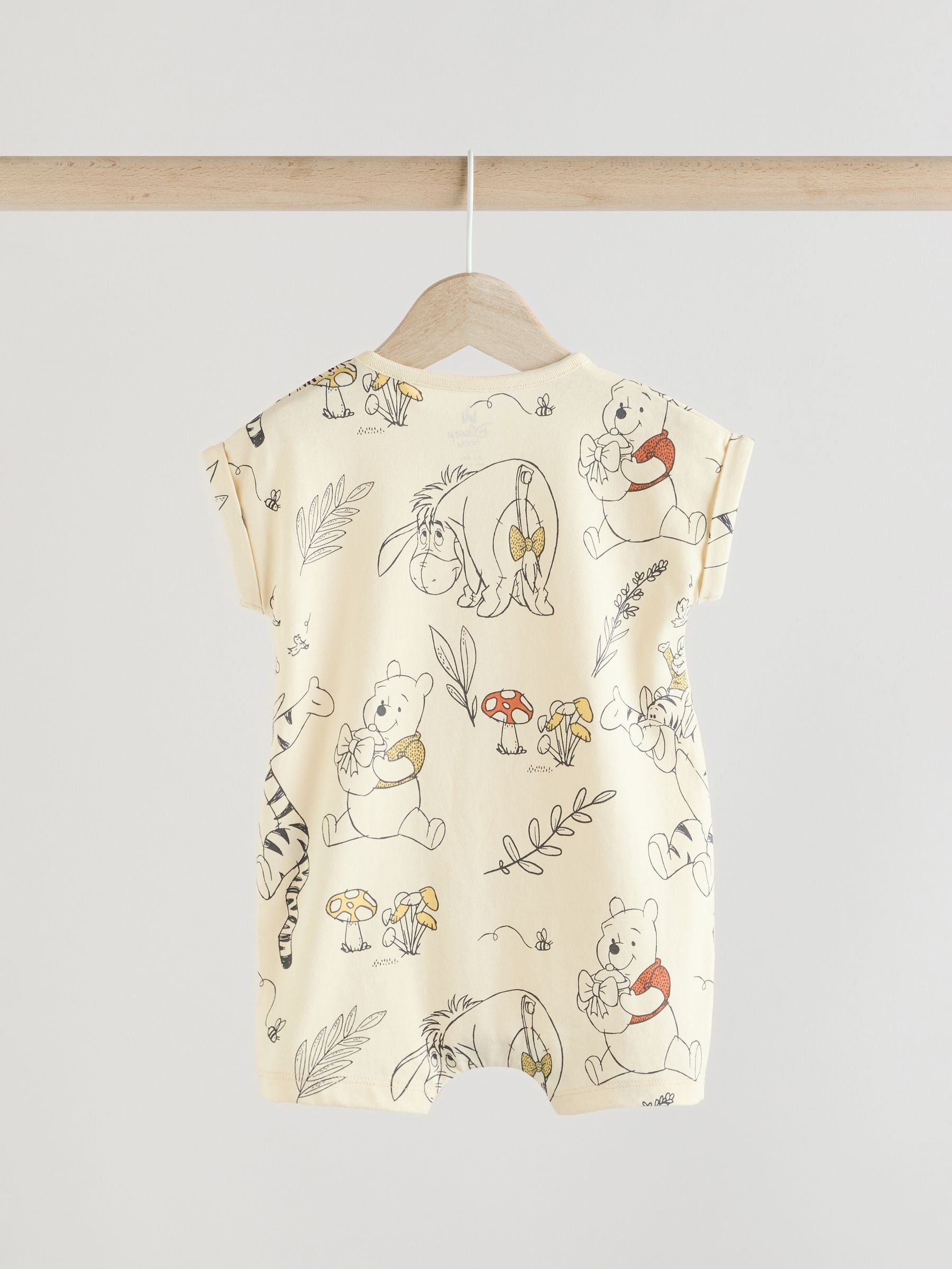 Yellow/White 2 Pack Printed Winnie The Pooh Baby Rompers image 5