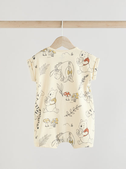 Yellow/White 2 Pack Printed Winnie The Pooh Baby Rompers image 5