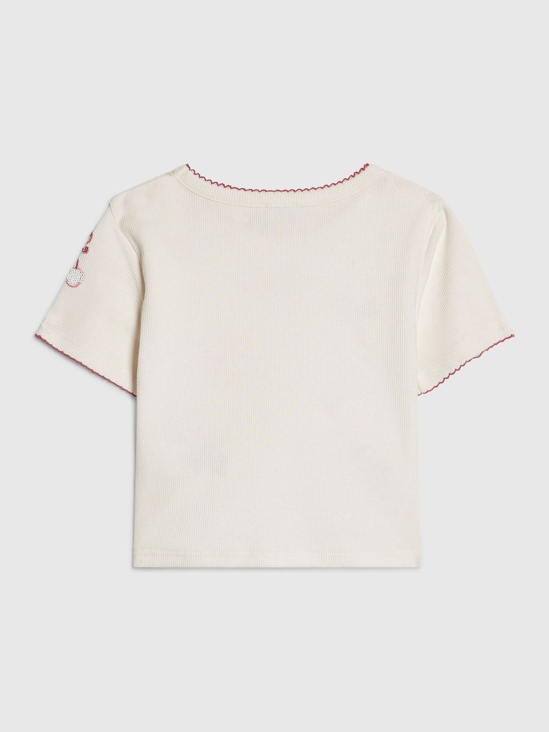 Dsiney Kidz - River Island White Sequin Embroidered Baby T-Shirt image 2