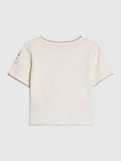 Dsiney Kidz - River Island White Sequin Embroidered Baby T-Shirt image 2