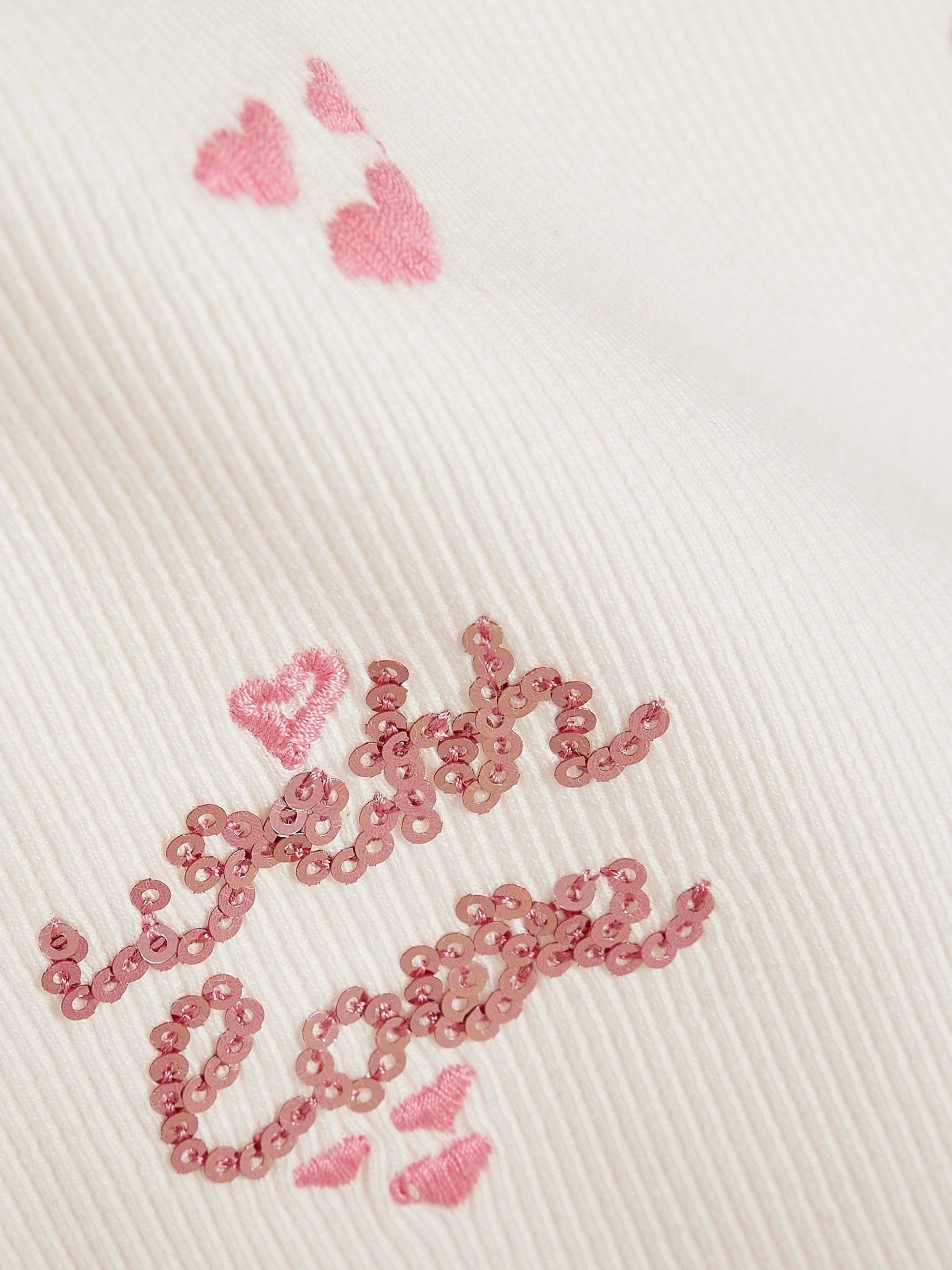 Dsiney Kidz - River Island White Sequin Embroidered Baby T-Shirt image 3