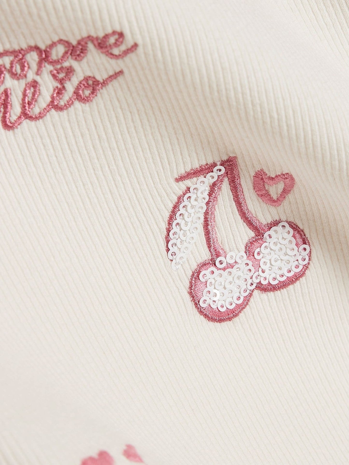 Dsiney Kidz - River Island White Sequin Embroidered Baby T-Shirt image 4