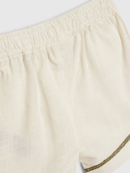 River Island Cream Palm Resort Shirt & Short Set image 4