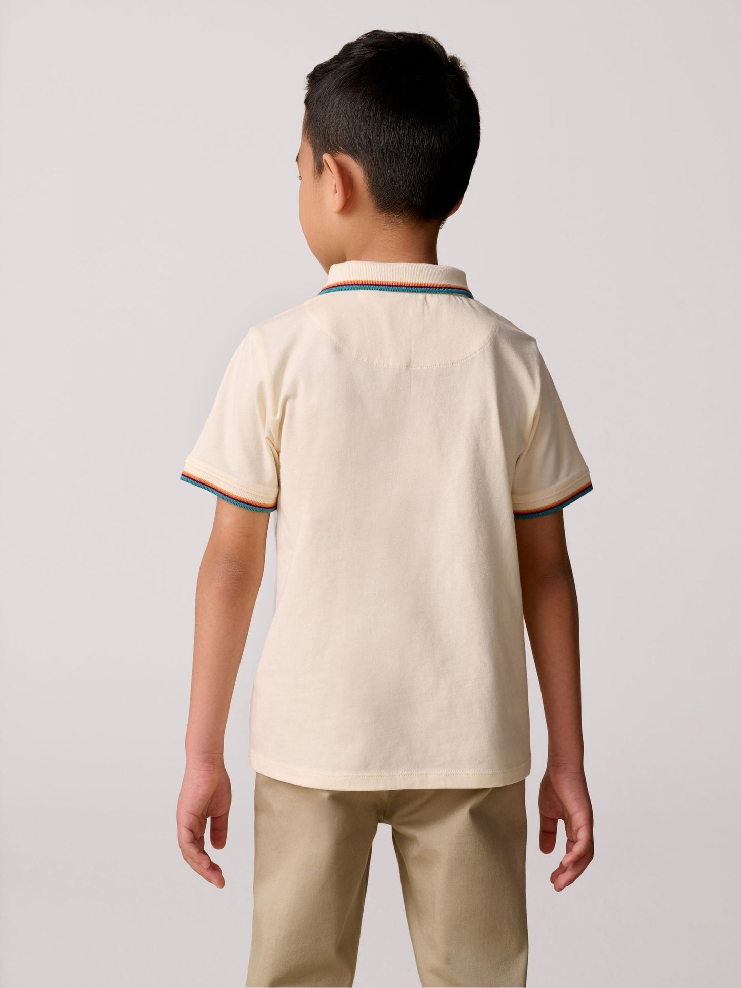 Dsiney Kidz - Paul Smith Junior White Short Sleeve Artist Quarter Zip Polo Shirt image 2