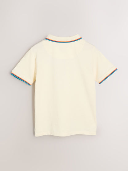Dsiney Kidz - Paul Smith Junior White Short Sleeve Artist Quarter Zip Polo Shirt image 7