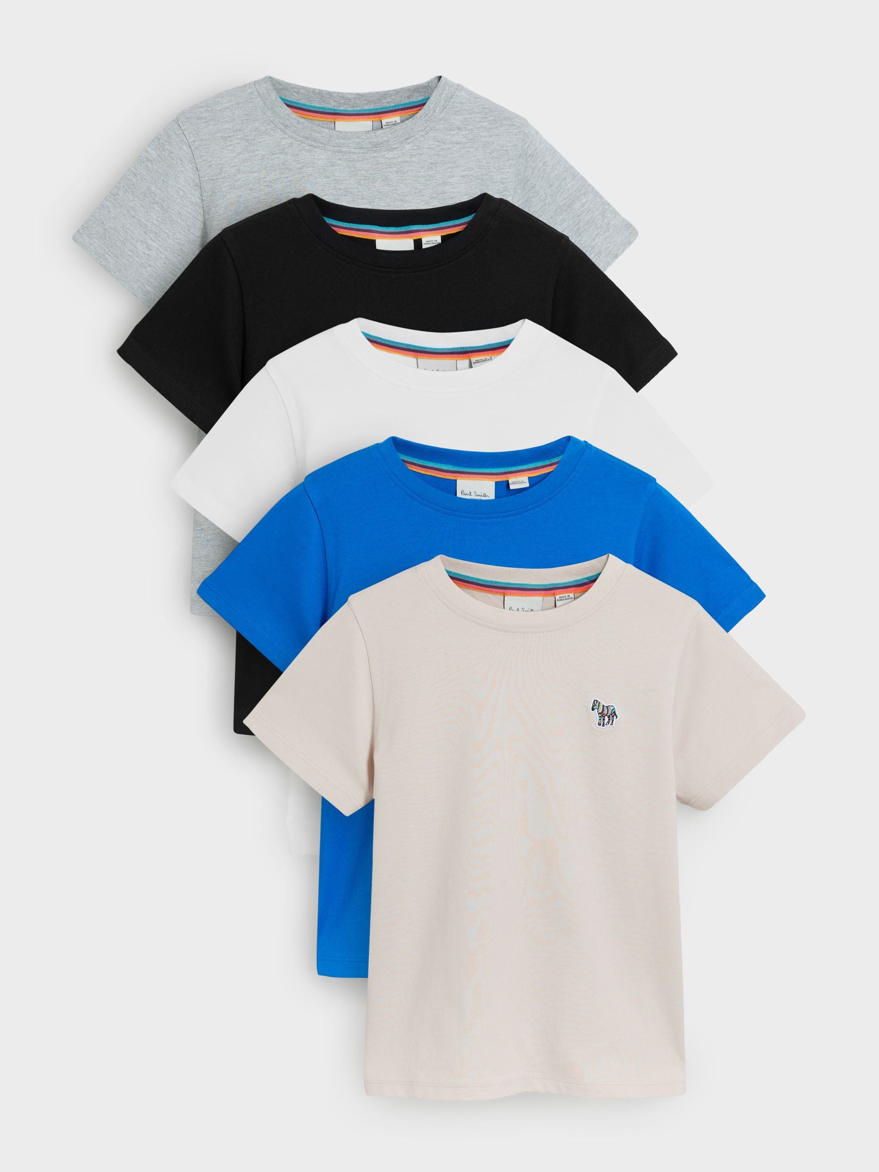 Dsiney Kidz - Paul Smith Junior Blue/White/Grey Signature T-Shirts 5 Pack image 1