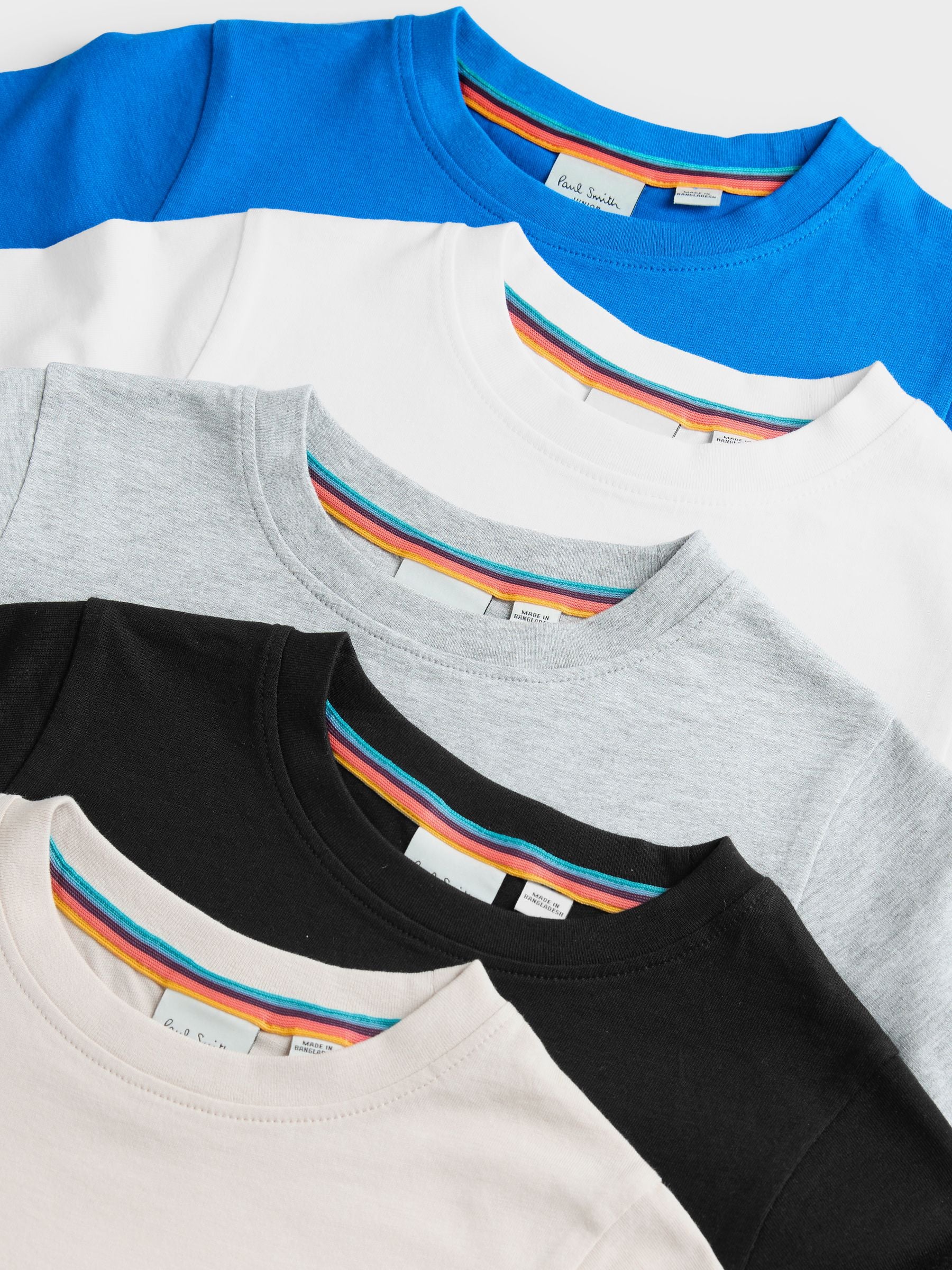 Dsiney Kidz - Paul Smith Junior Blue/White/Grey Signature T-Shirts 5 Pack image 8