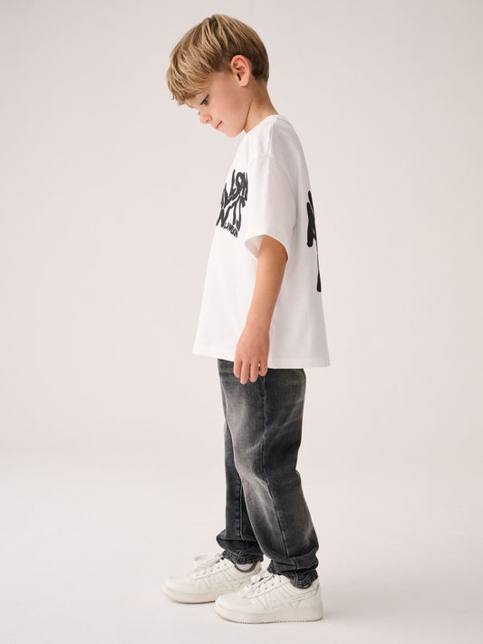 smALLSAINTS Charcoal Grey Boys Straight Fit Denim 100% Cotton Jeans - image 2