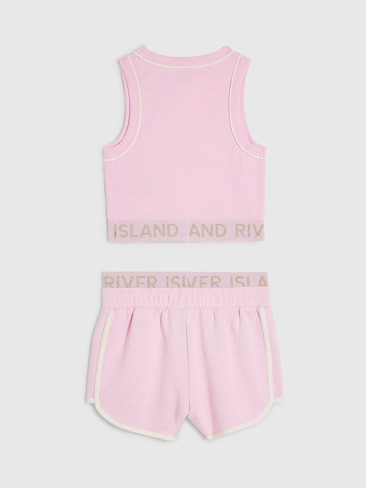 Dsiney Kidz - River Island Pink Logo Waistband Tank & Short Set image 2