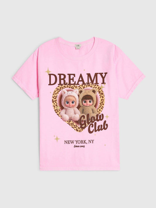 Dsiney Kidz - River Island Pink Dreamy Dolls Graphic T-Shirt image 1
