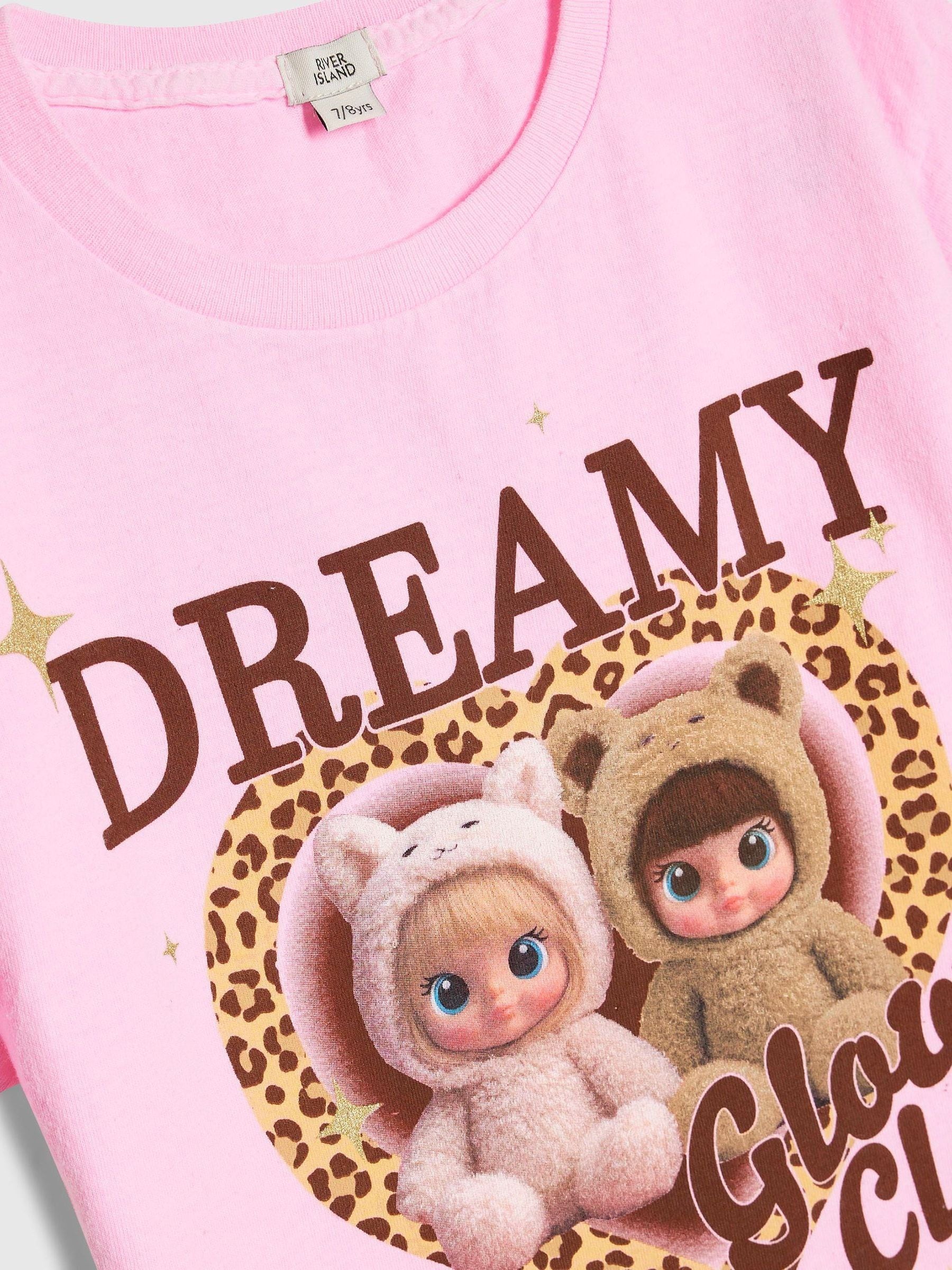Dsiney Kidz - River Island Pink Dreamy Dolls Graphic T-Shirt image 3