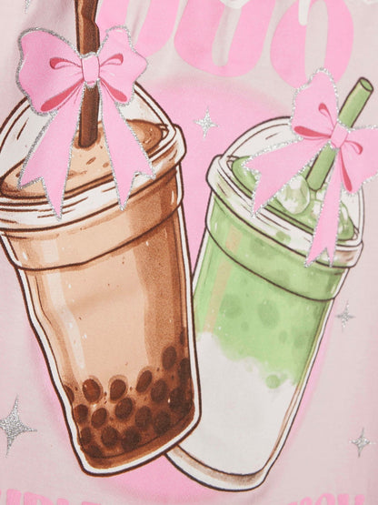 Dsiney Kidz - River Island Pink Boba Matcha T-Shirt image 4