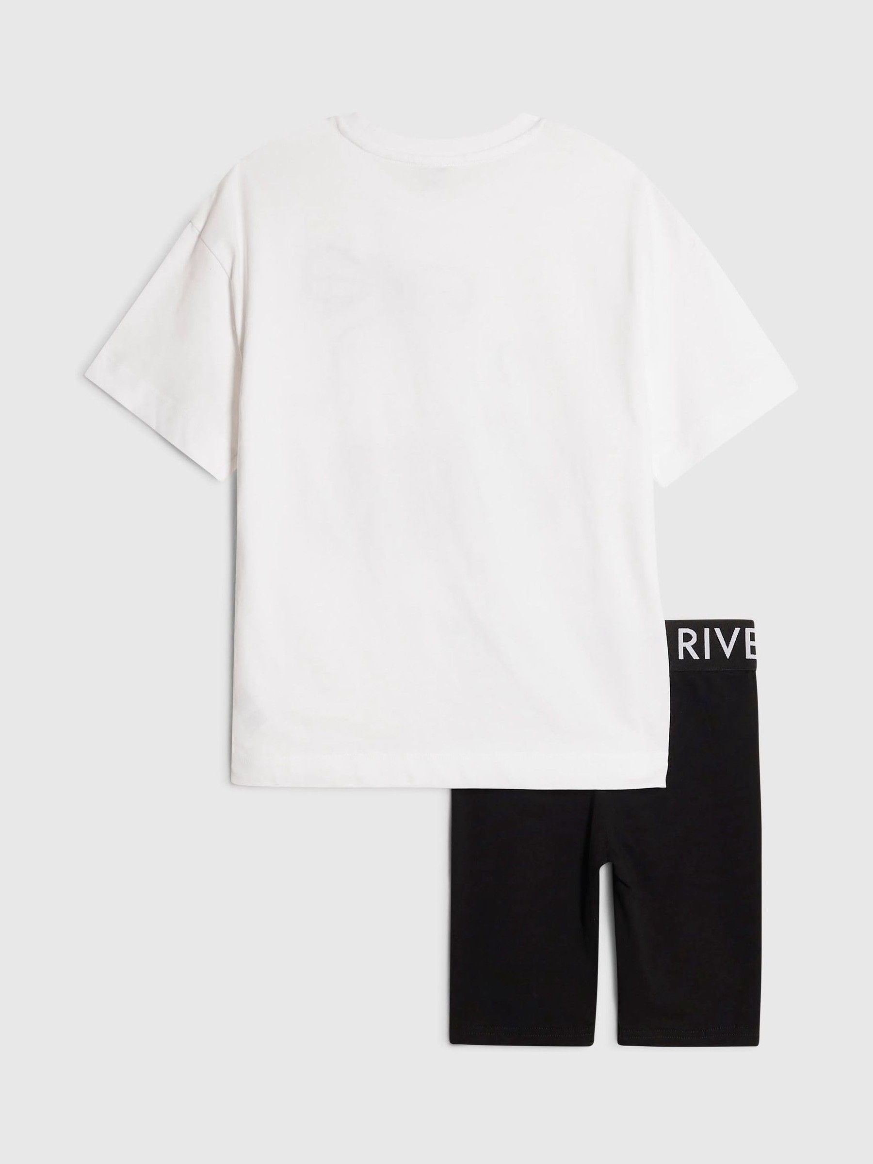 Dsiney Kidz - River Island White Cherry T-Shirt & Cycle Short Set image 3