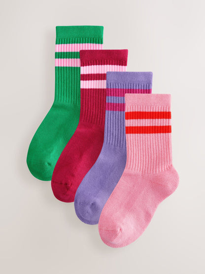 Multi Cotton Rich Cushioned Sole Ankle Socks 4 Pack image 1