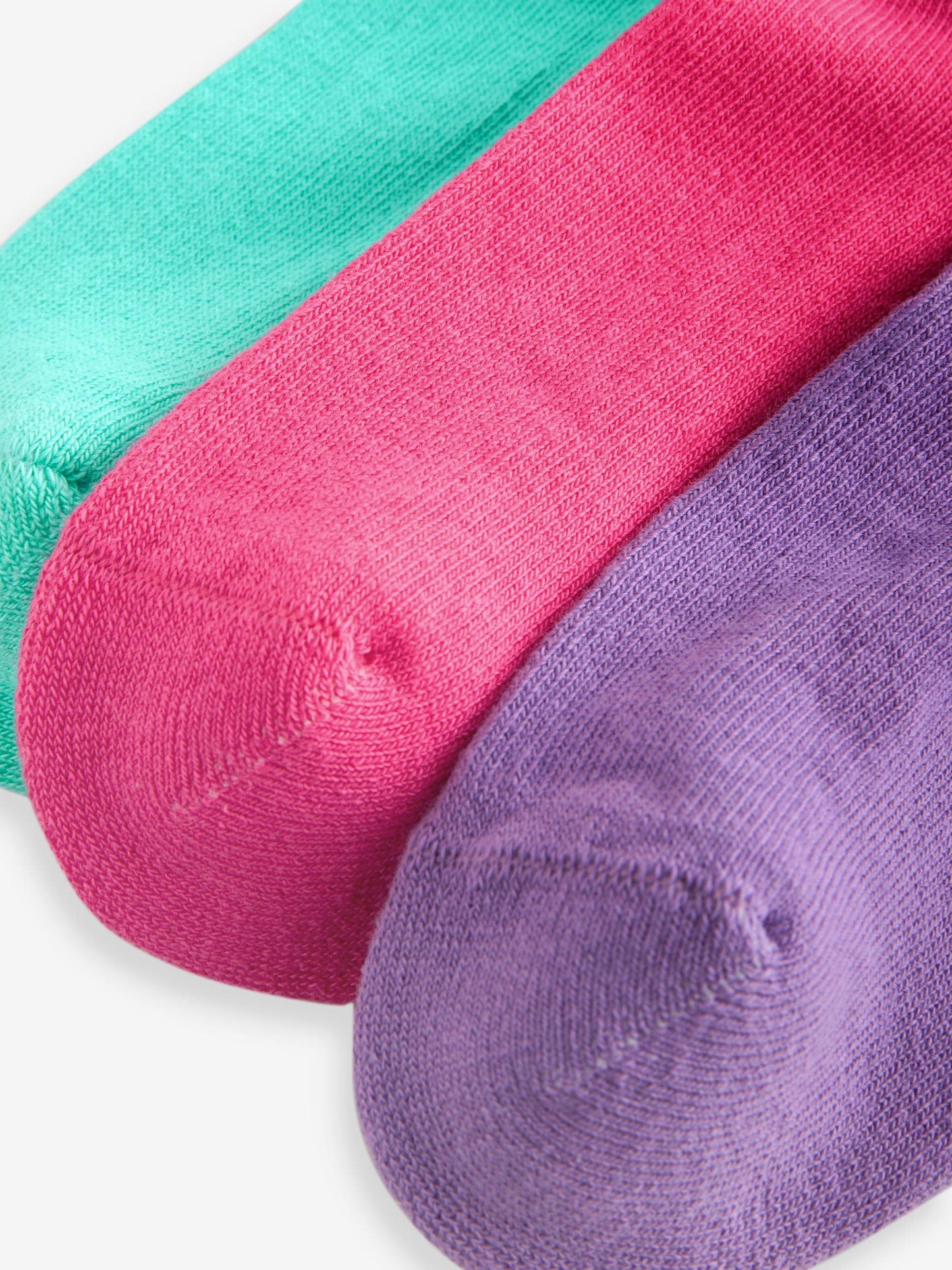 Pink, Purple and Teal Blue Character Cotton Rich Cushioned Sole Ankle Socks 3 Pack image 6