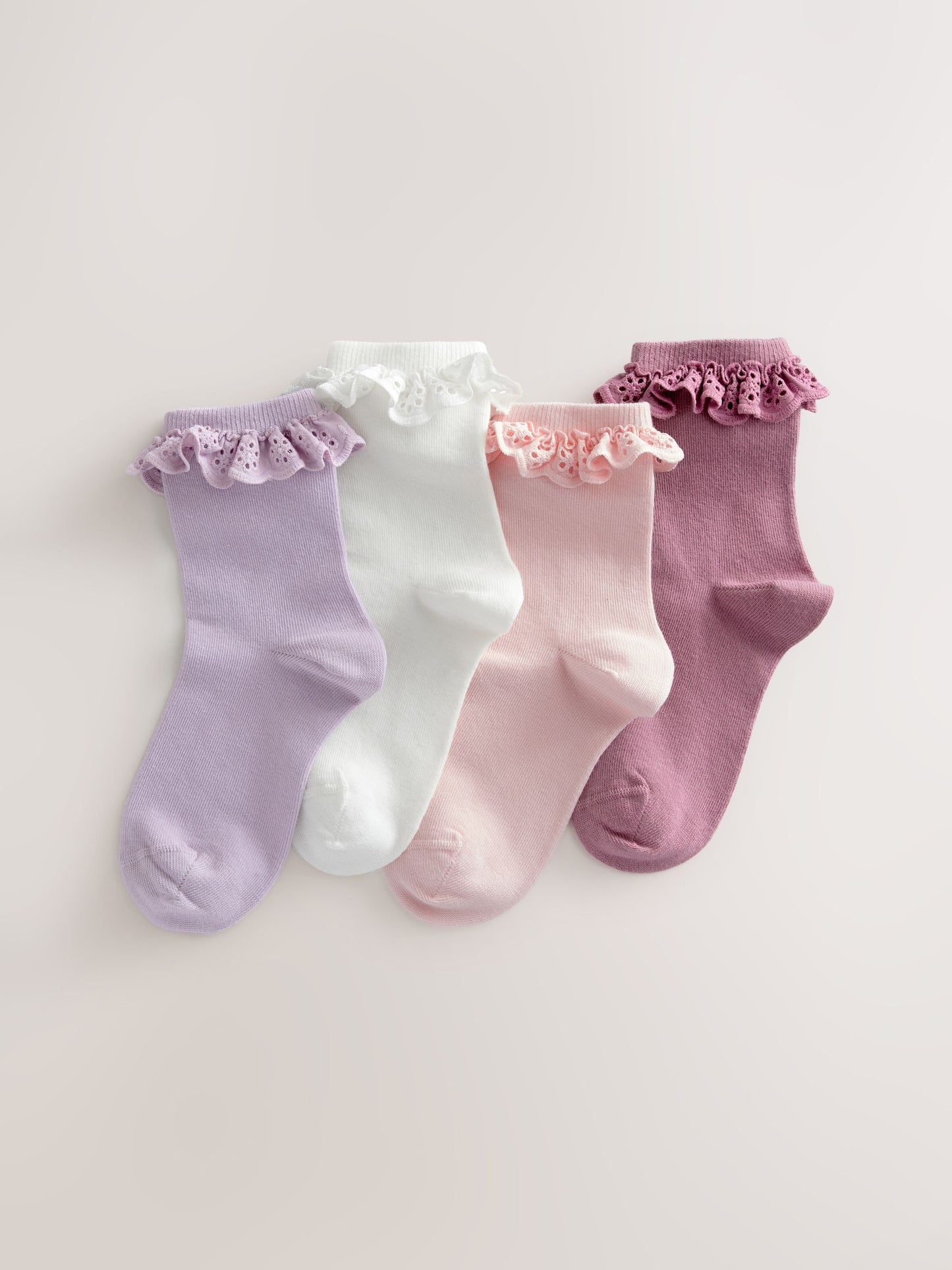 Multi 4 Pack Cotton Rich Ruffle Frill Ankle Socks image 1