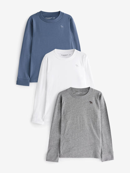 Dsiney Kidz - Abercrombie & Fitch White 3 Pack Long Sleeve T-Shirts image 1