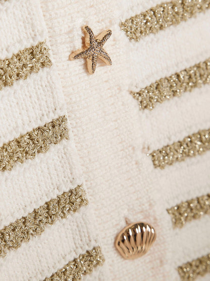 Dsiney Kidz - River Island Cream Stripe Button Waistcoat & Short Set image 4