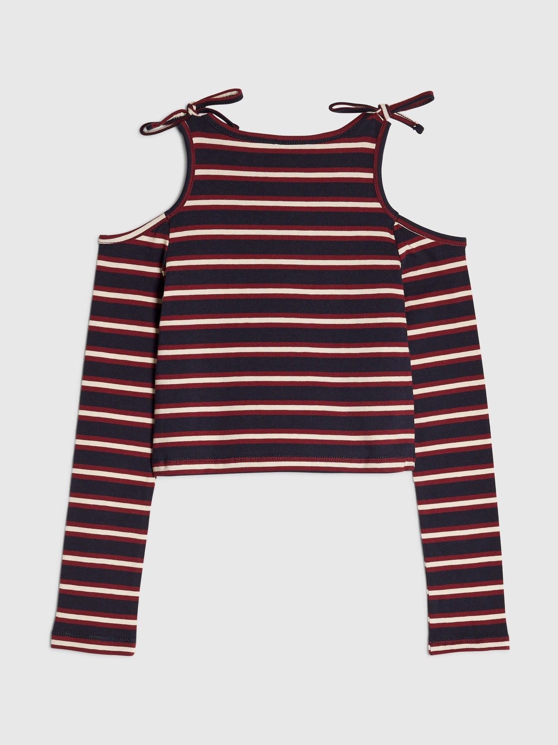 Dsiney Kidz - River Island Blue Stripe Cold Shoulder T-Shirt image 2