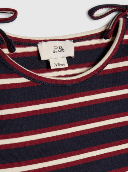 Dsiney Kidz - River Island Blue Stripe Cold Shoulder T-Shirt image 3